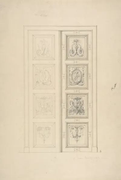 Design For Double Doors In A House At 18 Rue Matignon