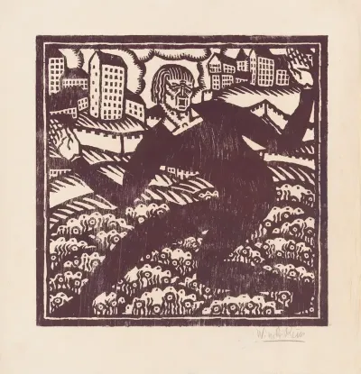 Design For Fine Art Print The Mad Dancer Woodcut Print 2