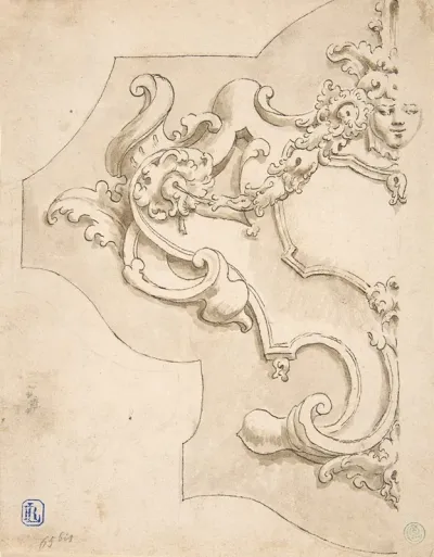 Design For Half Cartouche With Mask