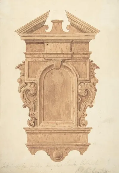 Design For Oak Carving From The Fireplace Jerusalem Chamber Westminster