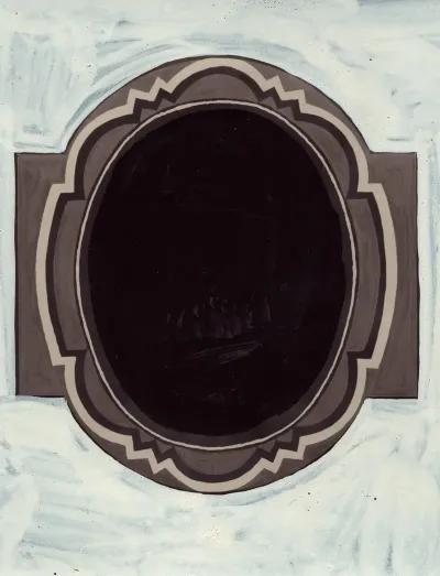 Design For Oval Medallion And Ruppert Beer Logo Colored Black