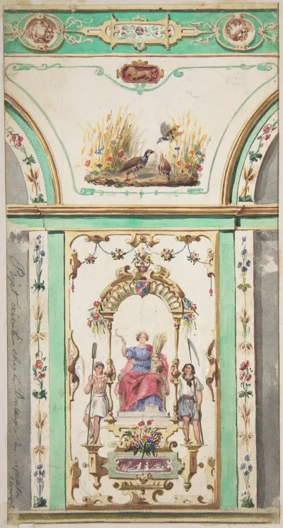 Design For Painted Wall Decoration For A Bakery