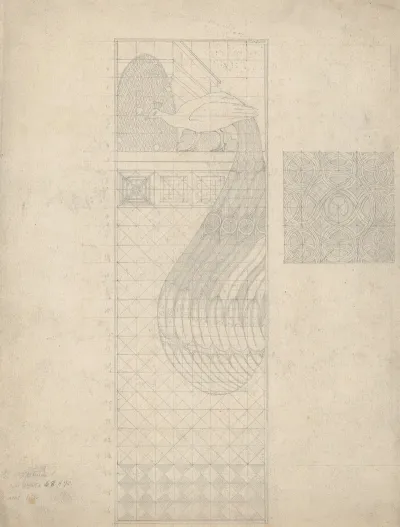 Design For Peacock Panel And A Tile