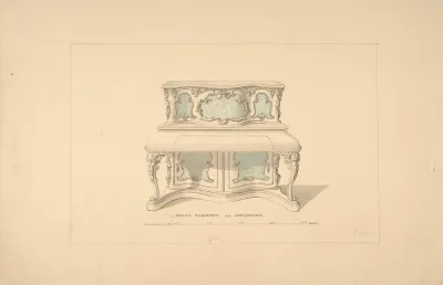 Design For Piccolo Pianoforte Louis Quatorze Style