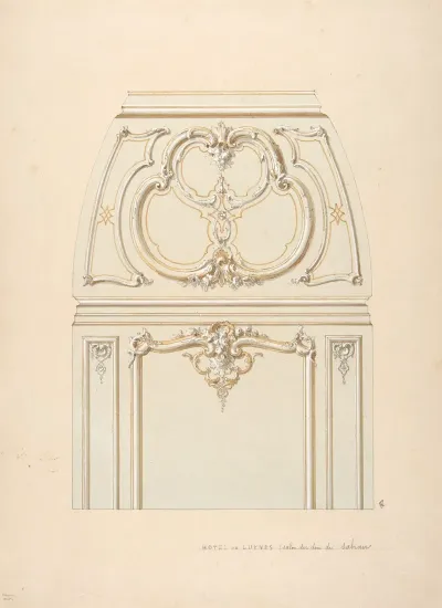 Design For Rococco Style Wall And Cove Ornament In The Salon Of The Hotel De Luynes Owned By The Duc De Sabran
