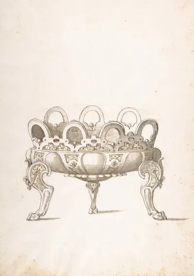 Design For Shallow Round Dish On Three Legs