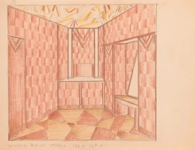 Design For Small Showroom Or Powder Room Interior Perspective Study