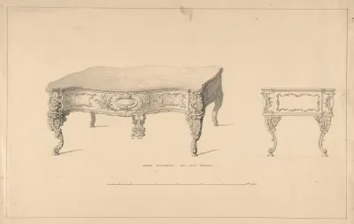 Design For Square Pianoforte Louis Quatorze Style