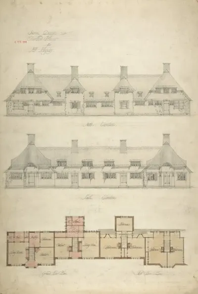 Design For Thatched Cottages For Mrs Kingsley