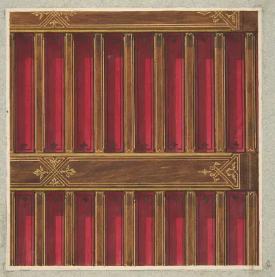 Design For The Decoration Of A Beamed Ceiling