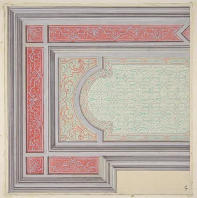Design For The Decoration Of A Ceiling In Strapwork And Rinceaux