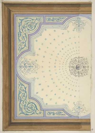 Design For The Decoration Of A Ceiling With Strapwork And Rinceaux 2