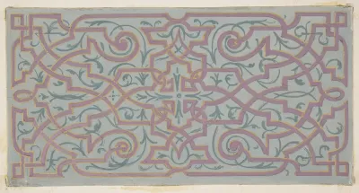 Design For The Decoration Of A Ceiling With Strapwork