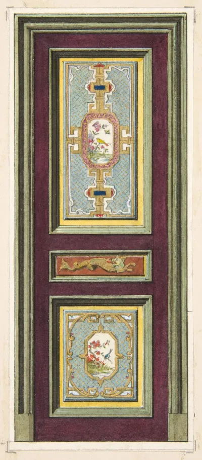 Design For The Decoration Of A Door With Chinese Motifs