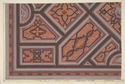Design For The Decoration Of The Ceiling In The Vestibule Ier Etage Hotel De S A Le Prince De P