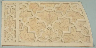 Design For The Decoration Of The Stairway In The Chateau Dognon Of M De Machy Oise France 2