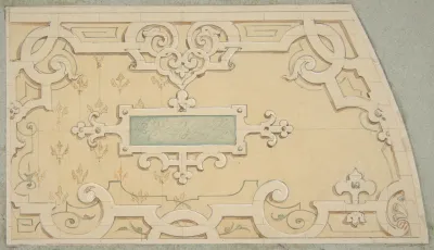 Design For The Decoration Of The Stairway In The Chateau Dognon Of M De Machy Oise France