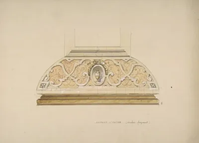Design For The Decoration Of The Stairway In The Chateau Dognon Of M Demachy Oise France