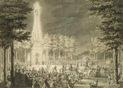 Design For The Engraving Rejouissances Du Peuple A Reims Le 27 Aout 1765