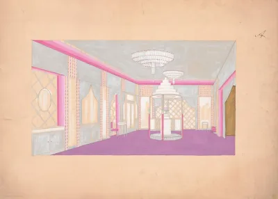 Design For The Lentheric Salon Fifth Ave 58th St Savoy Plaza Hotel New York Ny Perspective Rendering