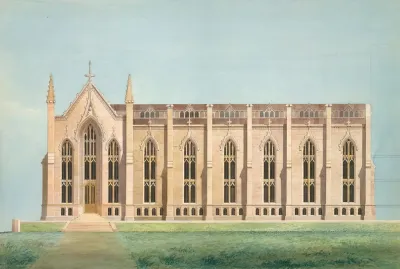 Design For The North Wing Of The Library And Chapel Building At The University Of Michigan Ann Arbor