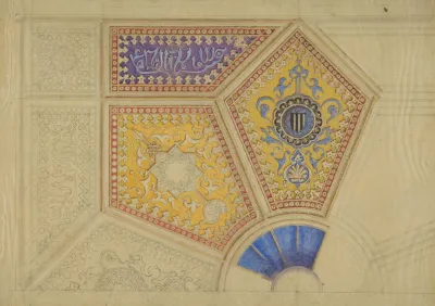 Design For The Painted Decoration Of A Coffered Ceiling