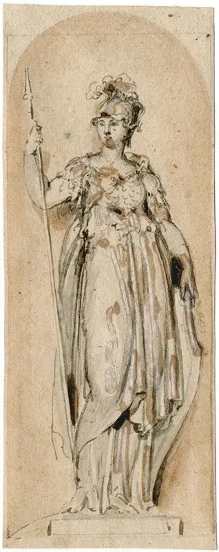 Design For The Painting Of A Door Of A Bookcase Minerva