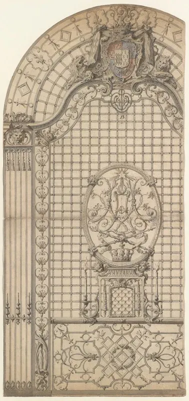 Design For The Wrought Iron Entrance Grille Of A Chapel