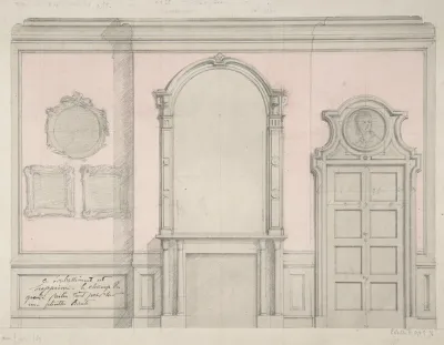 Design For Treatment Of A Chimney Piece And Adjacent Door