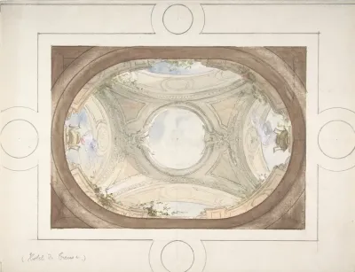 Design For Trompe Loeil Ceiling For Dining Room Hotel De Trevise