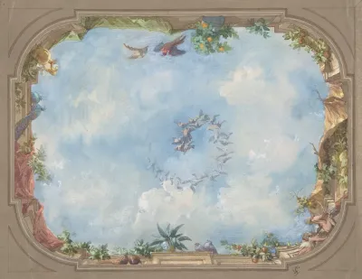 Design For Trompe Loeil Stairway Ceiling Hotel Hope