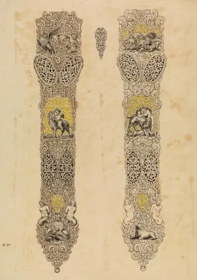 Design For Two Sides Of A Dagger Sheath