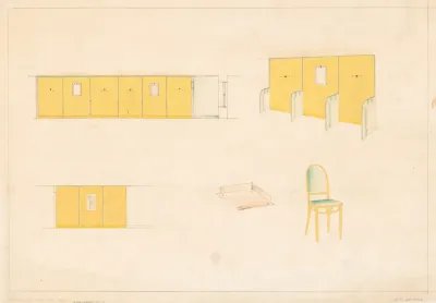 Design For Unidentified Caf With Green And Yellow Trim Design With Tulip Stencils Upholstered Bentwood Chair In Green And Yellow Color Scheme