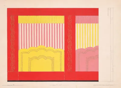 Design For Unidentified Restaurant Possibly Dunhalls Restaurant New York Ny Wall Treatment Sketch 2