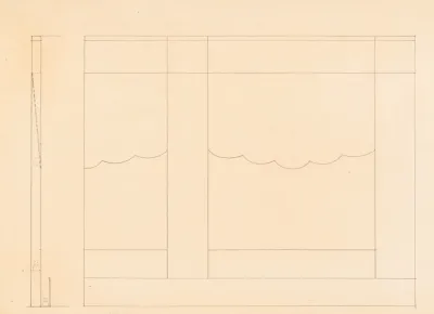 Design For Unidentified Restaurant Possibly Dunhalls Restaurant New York Ny Wall Treatment Sketch 3