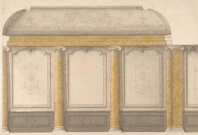 Design For Wall Panels With Putti And Flowered Garlands