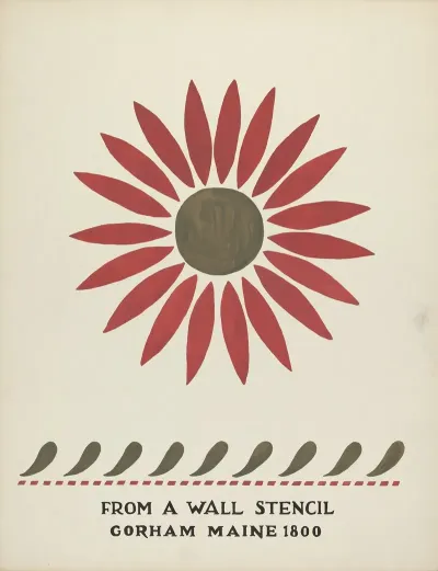 Design From Gorham Maine 1800 From Proposed Portfolio Maine Wall Stencils