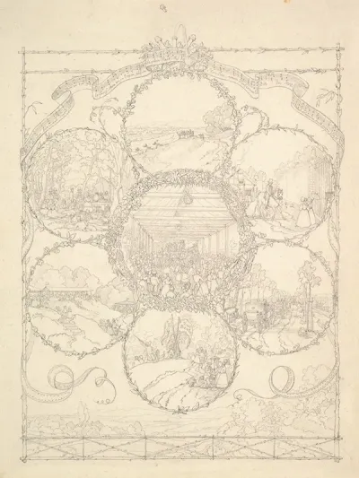 Design Illustrating An Excursion To The Countryside