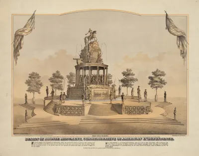 Design Of Bronze Monument Commemorative Of American Independence