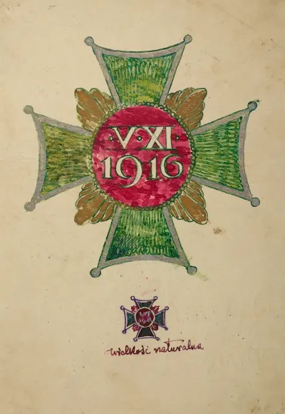 Design Of The Commemorative Badge Issued By The Supreme National Committee To Celebrate The Proclamation Of The Act Of 5 November