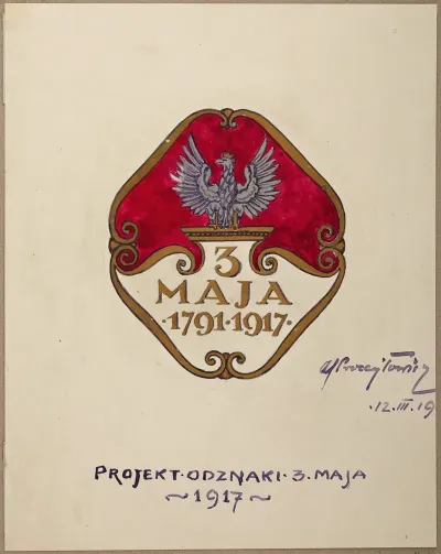 Design Of The Commemorative Badge Issued To Celebrate The Anniversary Of The Constitution Of 3 May By The Supreme National Committee 2
