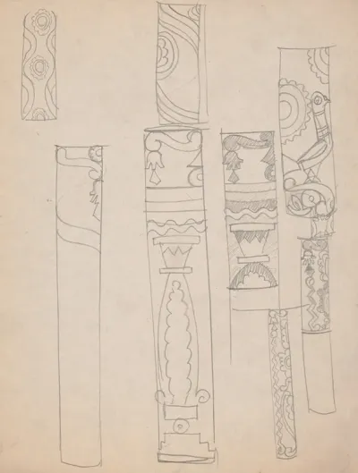 Design Sketches For Crillon Restaurant New York Ny Details Of Columns
