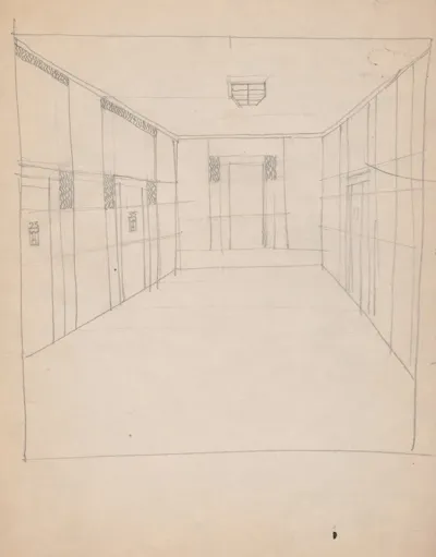 Design Sketches For Hotel Alamac 71st And Broadway New York Ny Plan Of Hallway