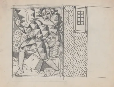 Design Sketches For Hotel Alamac 71st And Broadway New York Ny Sketch For Medieval Grill Murals