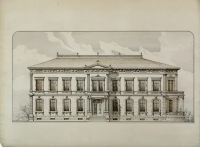 Design Studies Elevation Of A Villa Presentation Elevation
