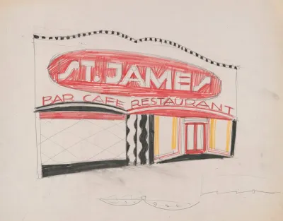 Designs And Photographs For Alterations To St James Bar Restaurant W 181st St And Broadway New York Ny Sketch For Exterior Perspective Elevation And Plan