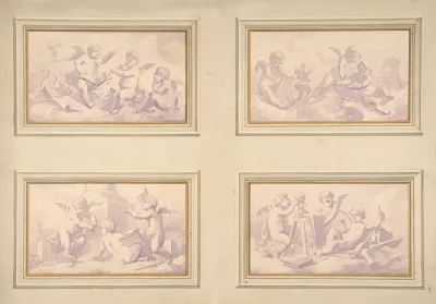 Designs Featuring The Allegories Of The Arts