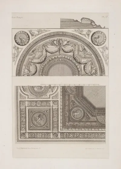 Designs For Ceiling And Tympanum With Roundels Showing Busts In Profile