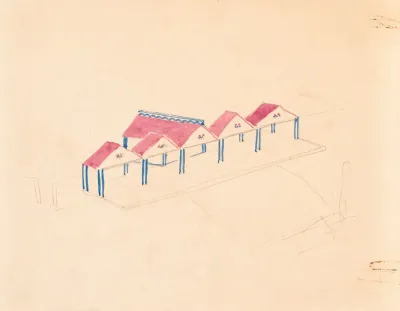 Designs For Roadhouse Or Terrace Restaurant Perspective Elevation Showing Terrace
