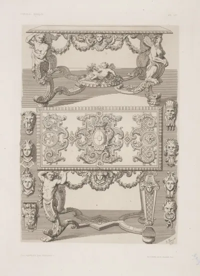 Designs For Tables With Elaborately Carved Supports Designs Of Heads